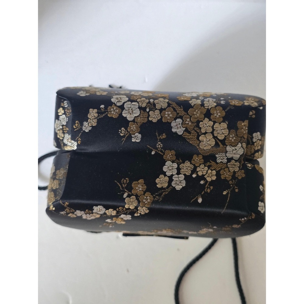 NWT Vintage Chinese Brocade Evening Bag Black & Gold with Tassel (Minor Defect) - Picture 7 of 10